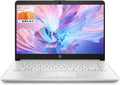 HP Portable Laptop, Student and Business, 14' HD Display, Intel Quad-Core N4120, 4GB DDR4 RAM, 64GB eMMC, 1 Year Office 365, Webcam, RJ-45, HDMI, Wi-Fi, Windows 11 Home, Silver