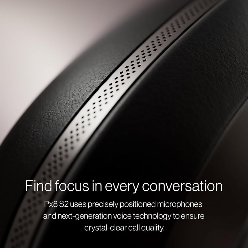 Bowers & Wilkins Px8 S2 Wireless Over-Ear Headphones, Onyx Black, Bluetooth Headphones with Active Noise Cancelling, Hi-Res Audio, 30 Hours of Playtime, USB-C 15-Min Quick Charging