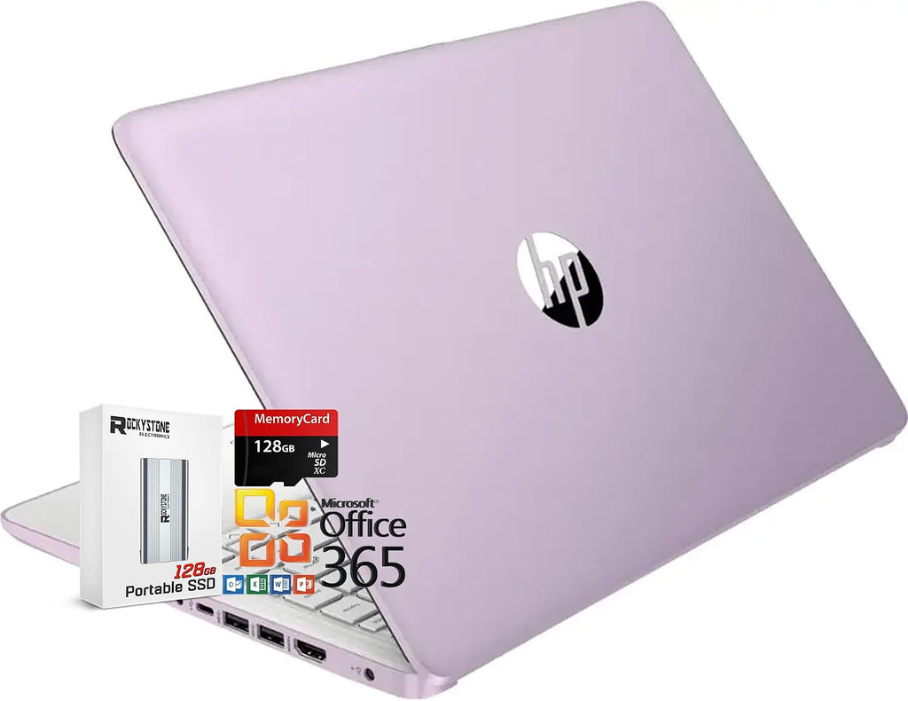 HP 14' HD Thin and Light Laptop, Intel Processor N150(beat N4120), 8GB RAM, 256GB Storage(128GB UFC+128GB MicroSD), Office 365, Copilot AI, WiFi 6, BT 5.4, HDMI, W/128GB PSD, Win11 S, Honey Lavender