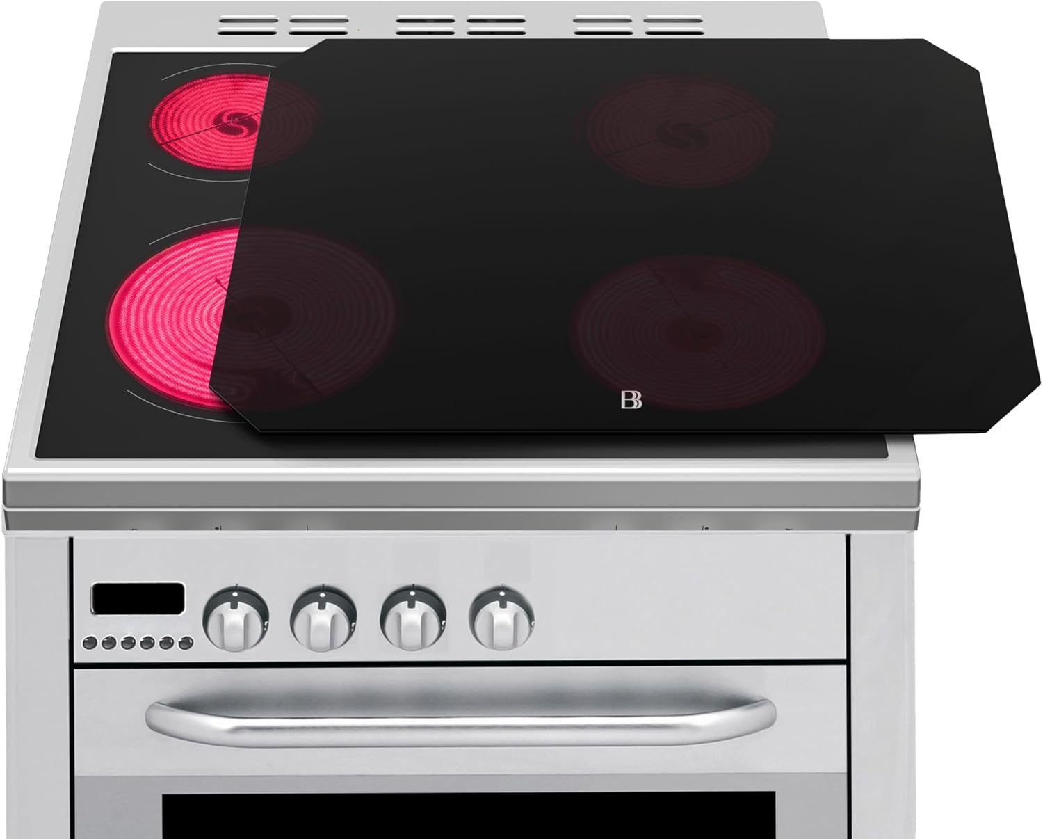 Electric Stove Cover Protector - Can be Used While Cooking - Glass Panel Overlay - Can Withstand over 1400 °F - Kitchen Essential for Cooktop Protection (Duplicate Panels)
