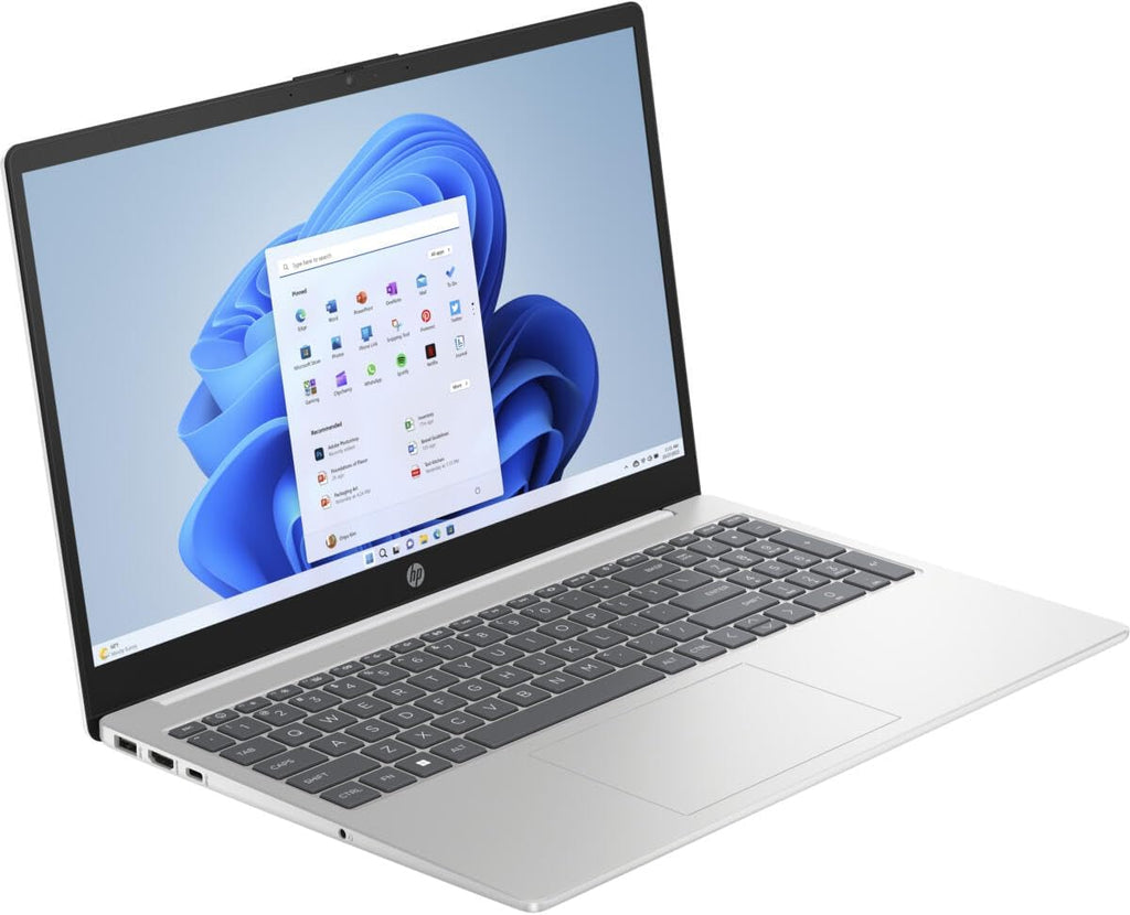 HP 15.6' HD Touchscreen Laptop with Fingerprint Reader, Intel Quad-Core N Processor, 4GB RAM, 128GB SSD Storage, Type-C, HDMI, Backlit Keyboard, SAM, W11 (15-fd - Renewed) Parent (Silver)