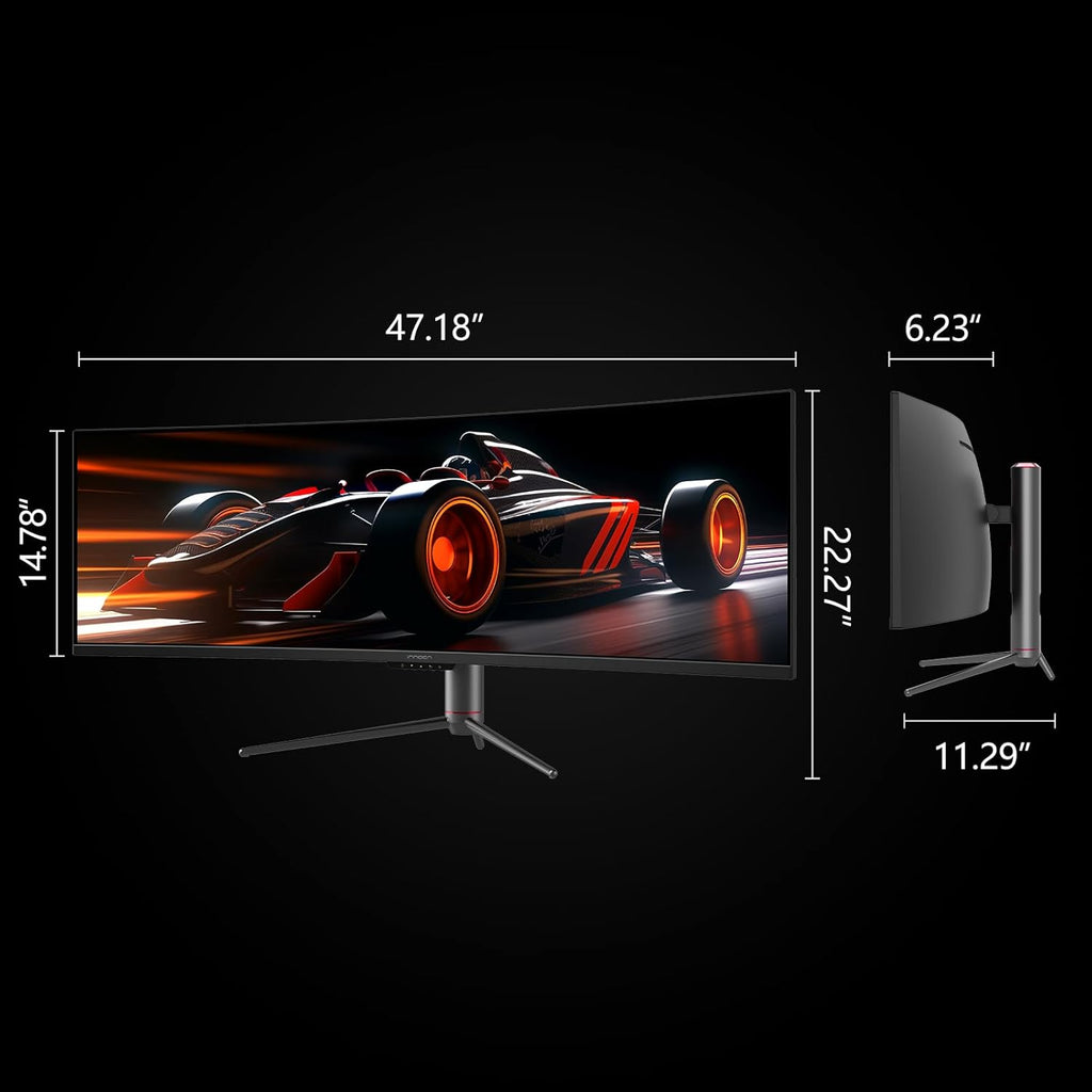 INNOCN 49' Curved Monitor Ultrawide Gaming 5K2K 120Hz 32:9 QHD 5120 x 1440P Computer Monitor, R1800, 99% sRGB, HDR400, USB Type C, DisplayPort, HDMI, Built-in Speakers, Height/Tilt Adjustable - 49C1R
