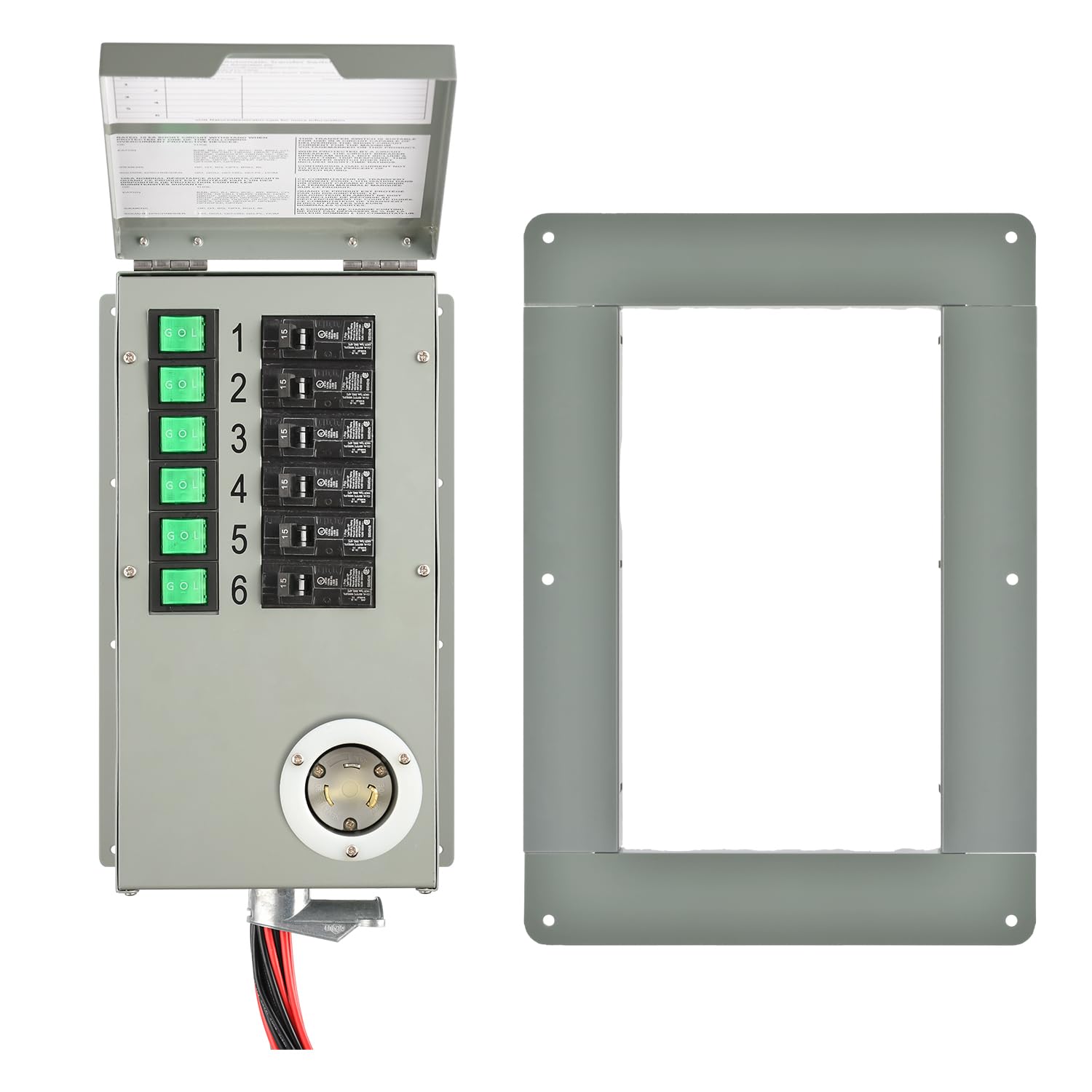 Nature's Generator Transfer Switch 6 Circuits 120V 30A Power Transfer Kit+Transfer Switch Flush Mount