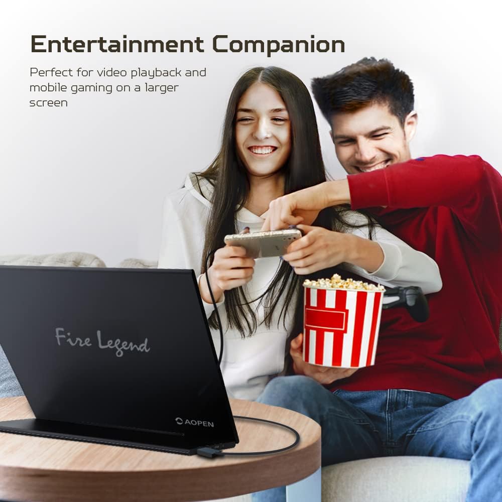 AOPEN by Acer Portable Monitor 16PM6Q bmiux 15.6-inch Full HD (1920 x 1080) Portable IPS Monitor (2 x USB Type-C & 1 x Mini HDMI Port)