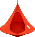 Single Cacoon Hanging Chair – Cozy Indoor/Outdoor Hammock with Polyester Canvas, 440 lb Capacity, Includes 18ft Rope & Carabiner (Bonfire Red)