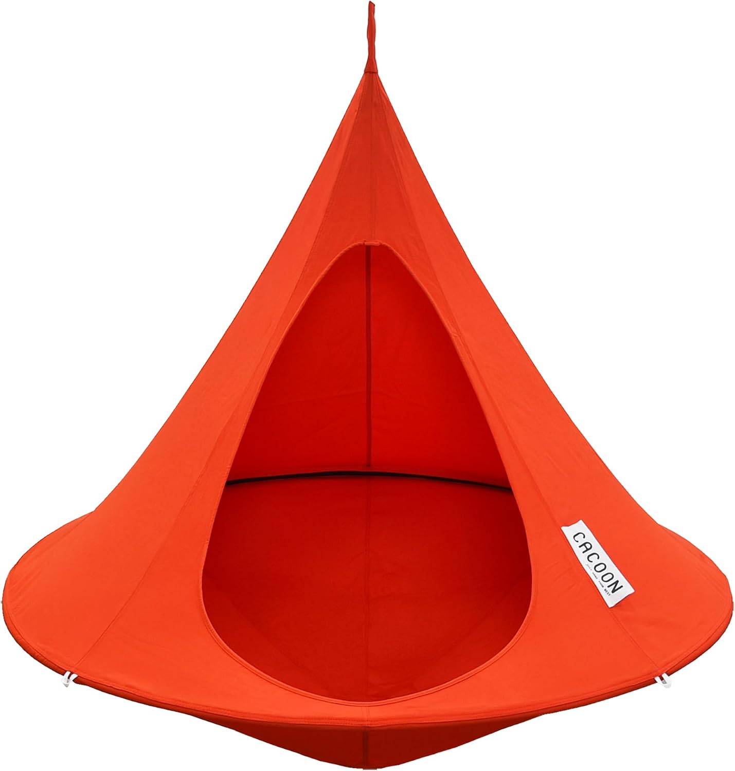 Single Cacoon Hanging Chair – Cozy Indoor/Outdoor Hammock with Polyester Canvas, 440 lb Capacity, Includes 18ft Rope & Carabiner (Bonfire Red)