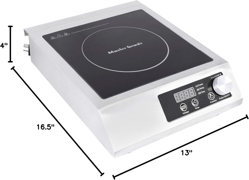 HD Commercial Portable Induction Cooktop, Hot Plate Electric, Single Burner Electric Cooktop, Electric Burner, 20 levels power 1,300-3,400W