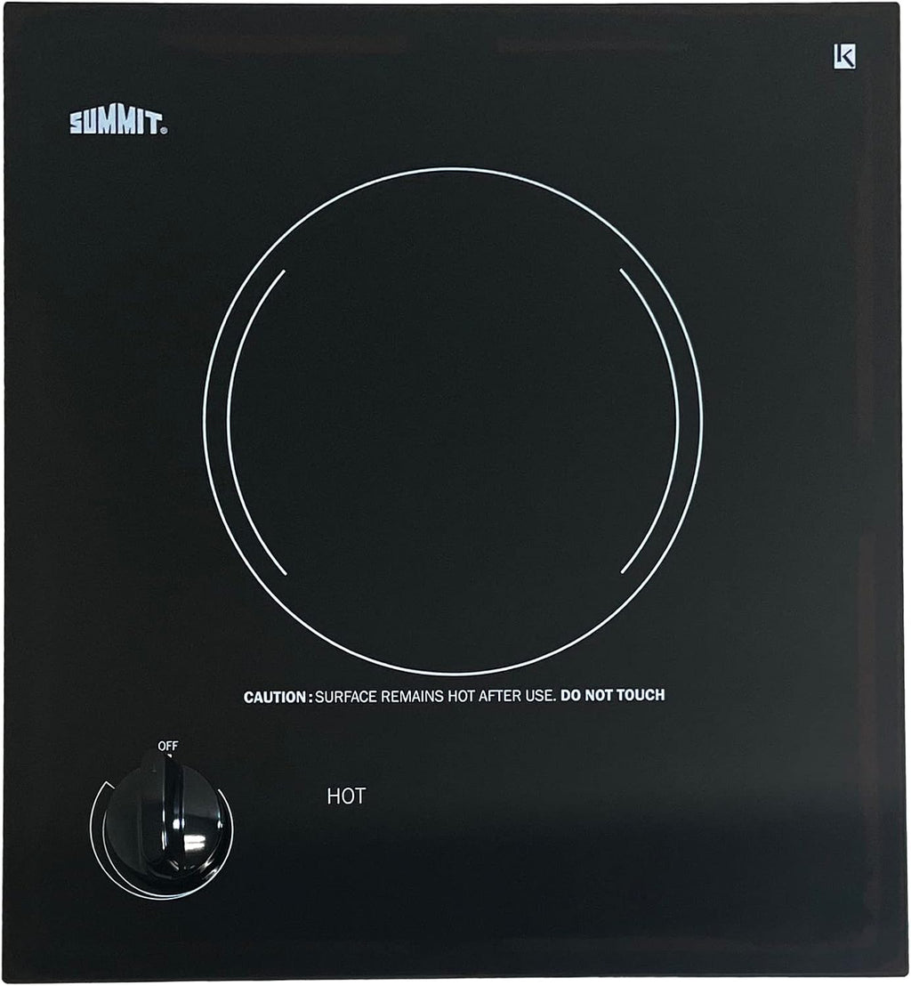 Summit 12' Single Burner Electric Cooktop. 115 Volt Radiant Cooktop, ADA Compliant, Black- CR1115