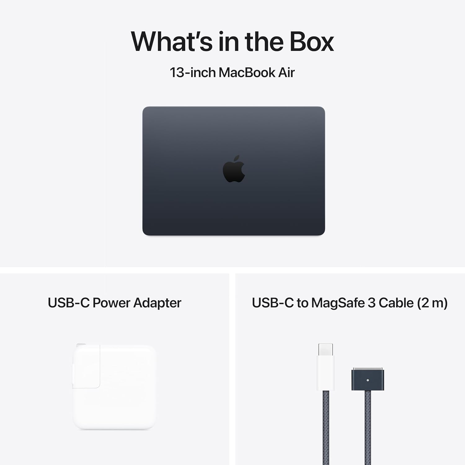 Apple 2025 MacBook Air 13-inch Laptop with M4 chip: Built for Apple Intelligence, 13.6-inch Liquid Retina Display, 16GB Unified Memory, 512GB SSD Storage, Touch ID; Midnight with AppleCare+ (3 Years)