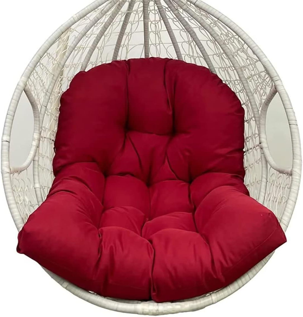 Hammock Rocking Chair Cushion, U-Shaped Hanging Basket Seat Cushion, Waterproof Hanging Egg Chair Back Cushion Pad, for Indoor Outdoor Garden Offices (Burgundy)