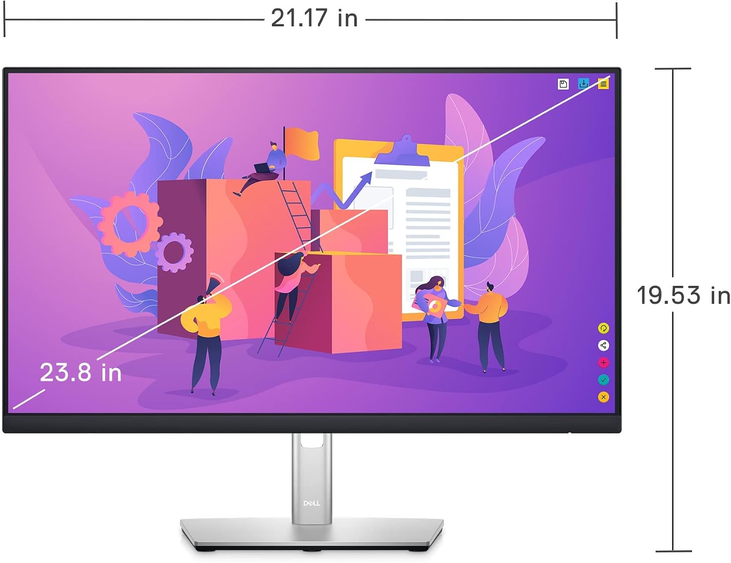 Dell 24 Monitor - P2422H - Full HD 1080p, IPS Technology, ComfortView Plus Technology