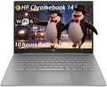 HP Chromebook Laptop for Students & Bussiness, 4GB RAM, 352GB Storage (64emmc+256SDC+32GB USB), Battery Life up to 10 Hours, Wi-Fi 6, Intel Quad-Core (Beat i3), 14 HD, HDMI, Chrome OS, with 6in1 Hub