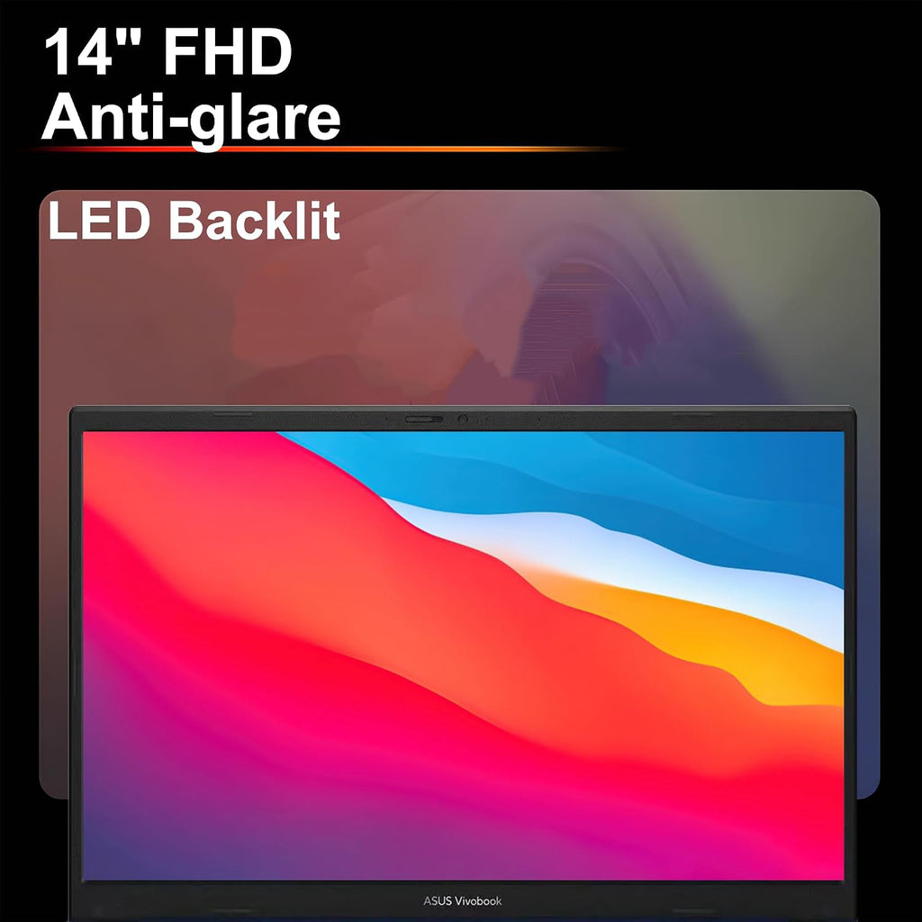 ASUS VivoBook 14 Business Laptop 14' FHD Anti-Glare Intel 6-core i3-1215U 16GB DDR4 256GB SSD Type-C Privacy Camera SonicMaster Fast Charging Win11Pro ICP Hub