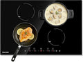 30 Inch Induction Cooktop 4 BOOST Burner, Weceleh Drop in Electric Cooktop, 9 Power Levels, Child Safety Lock, Timer, Touch Control, Overheat Protection,7000W/220-240V Induction StoveTop, No Plug