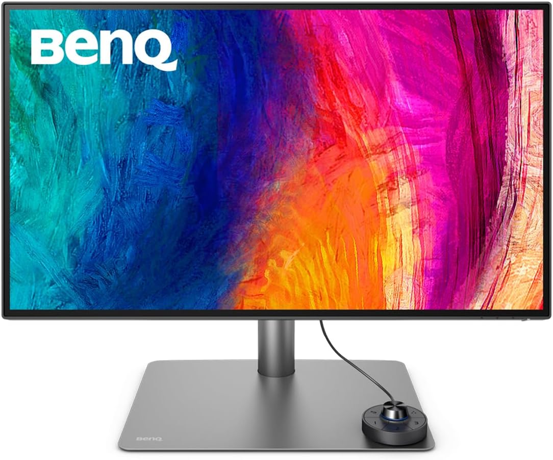 BenQ PD2725U Thunderbolt 3 Monitor for MacBook 27 Inch 4K IPS UHD, AQCOLOR, 100% sRGB & Rec.709, 95% P3, DeltaE≤3, Uniformity, Pantone, Factory-Calibrated, USB Hub, 65W USB-C, Daisy Chain, KVM Switch