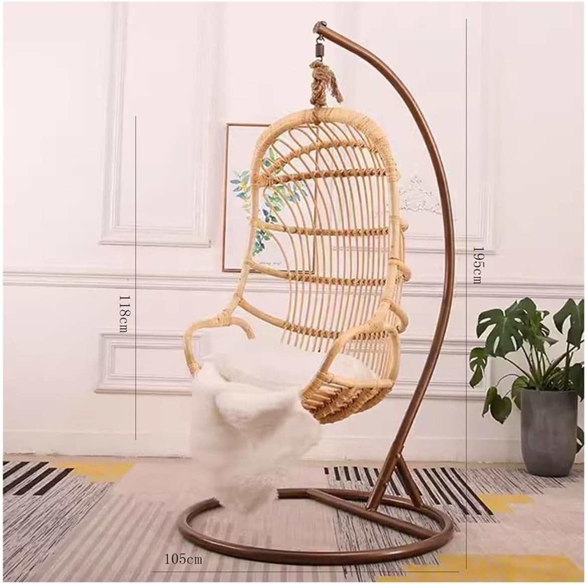 Home Rattan Chairs- Hanging Chair Minimalist Hanging Basket Swing Balcony Rocking Chair Indoor Homestay Hanging Chair Patio Lounge Chair