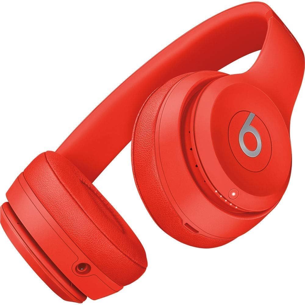 beats Solo3 Wireless On-Ear Headphones - Citrus Red (Renewed)