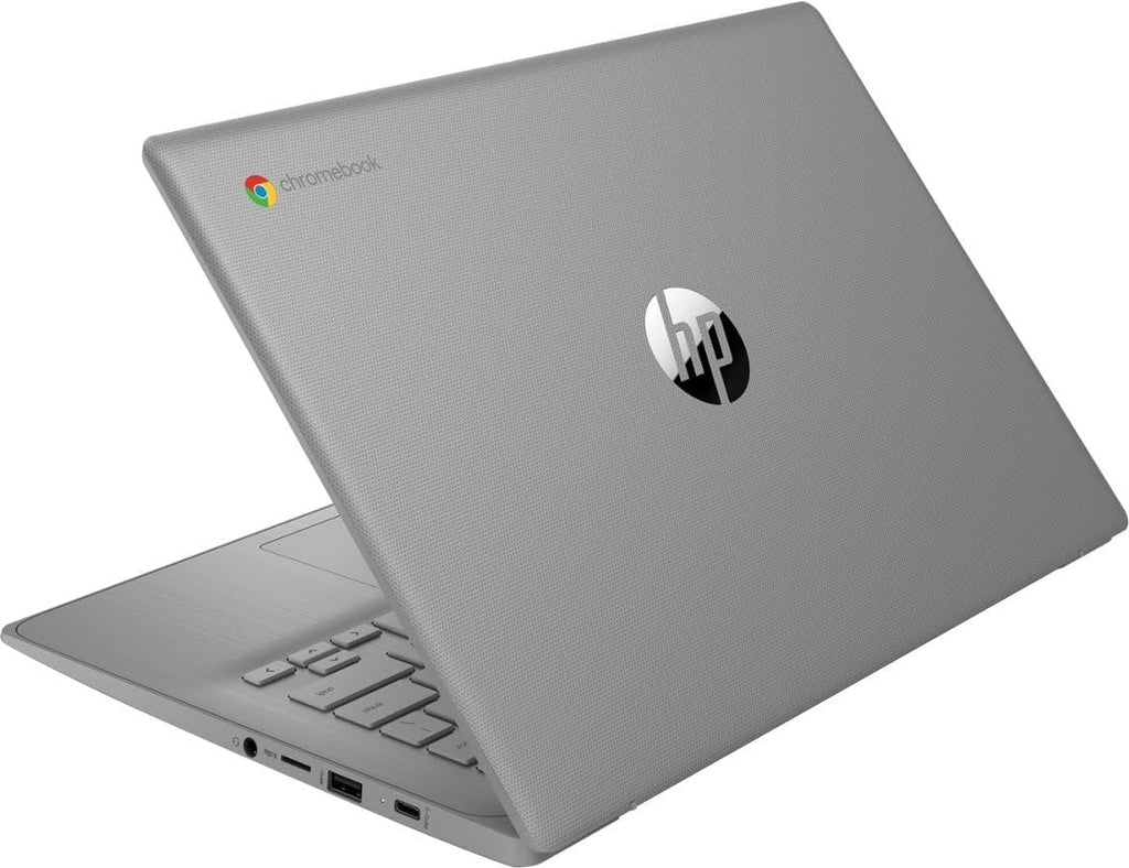 HP 2023 Chromebook Laptop, 14 Inch Display, Intel Celeron N4120 Processor, 4GB RAM, 128GB Storage (64GB eMMC+64GB MSD Card), Intel UHD Graphics 600, WiFi, Bluetooth, Chrome OS, Modern Gray