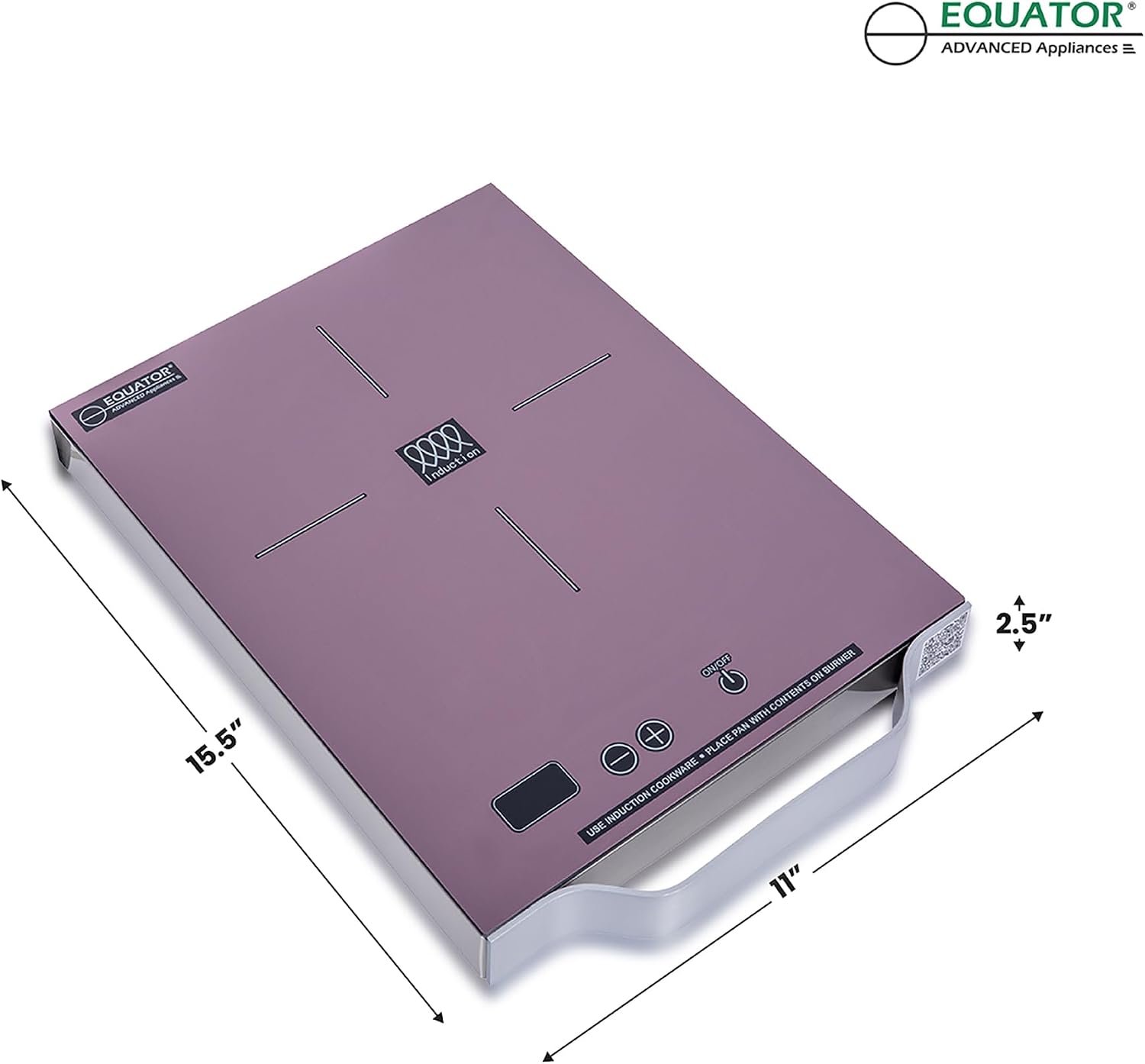 Equator 11' Portable One-Burner Induction Cooktop LIGHT AlumInum Handle 110V