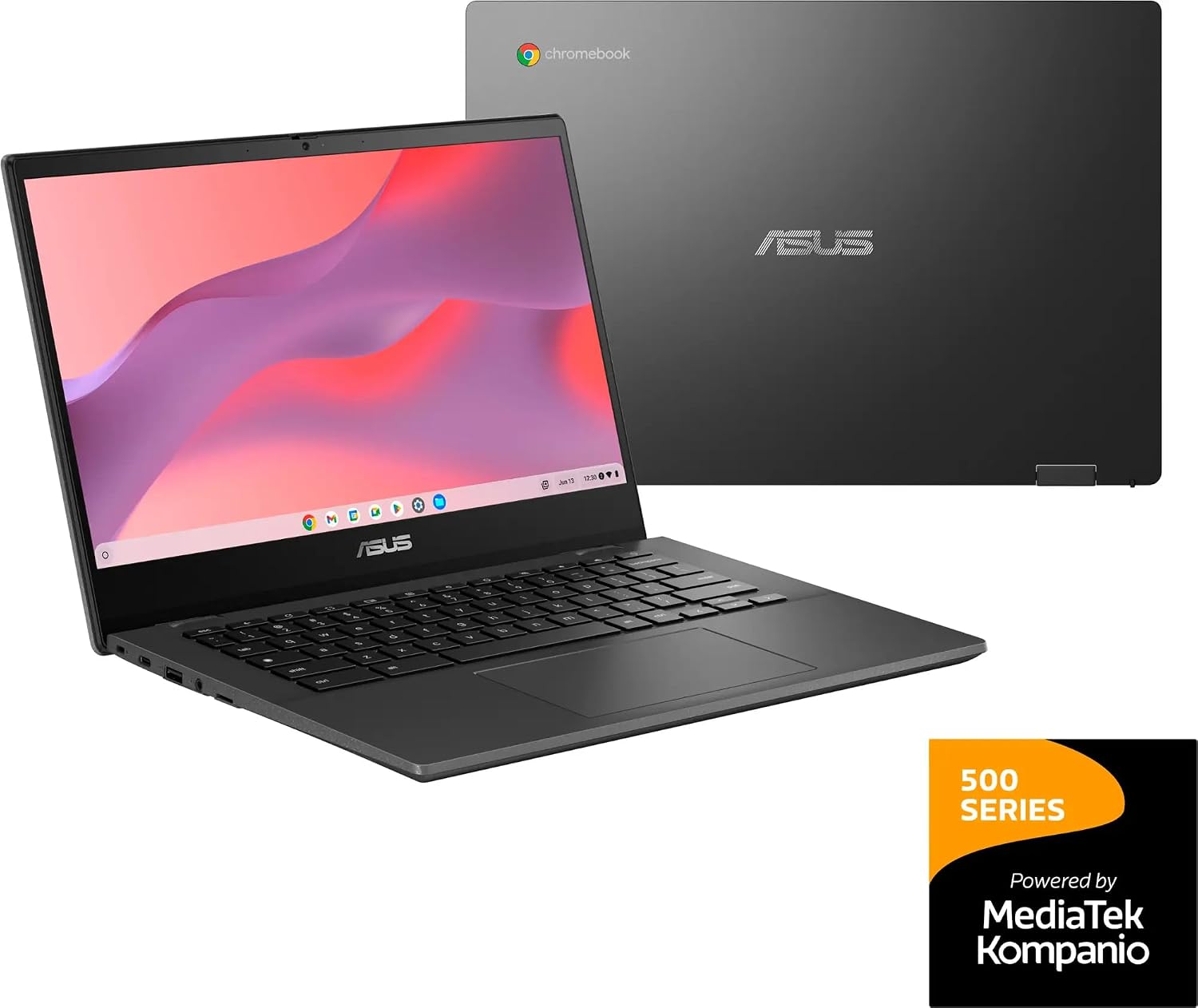 ASUS Chromebook CM1402 Laptop, 14' FHD (1920 x 1080) LED Display, MediaTek Kompanio 520, 8-Core, 4GB RAM, 64GB eMMC, Chrome OS, Gravity Gray, TWE 64GB Micro SD Card