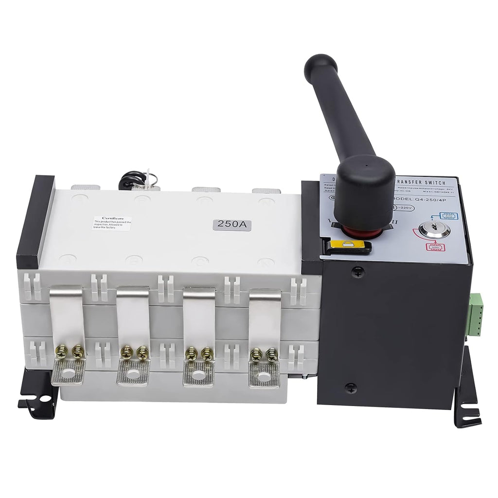 Industrial Dual Automatic Transfer Switch 250A 4 Poles 110V Grid to AC Generator, Power Automatic Generator Transfer Switch Dual Power Generator Changeover Switch
