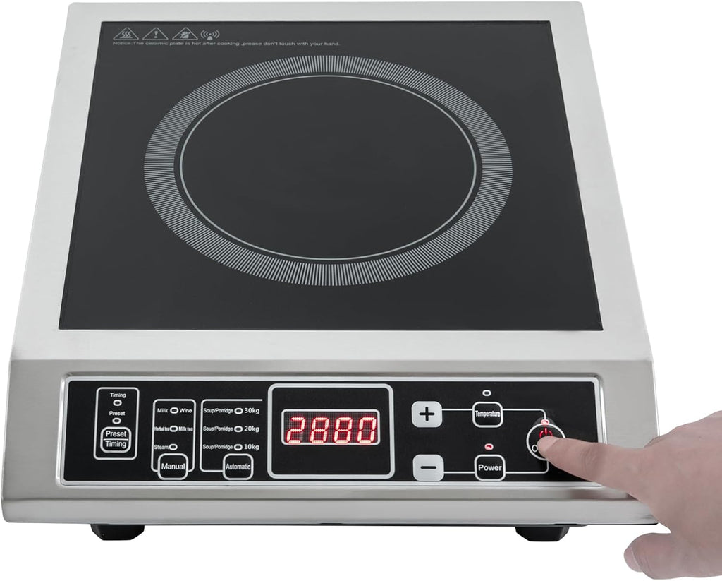 Portable Induction Cooktop Burner, 3500W Professional Induction Hot Plate with IGBT Heating Technology, Countertop Electric Stove Burner for Kitchen, Outdoor Camping, RV