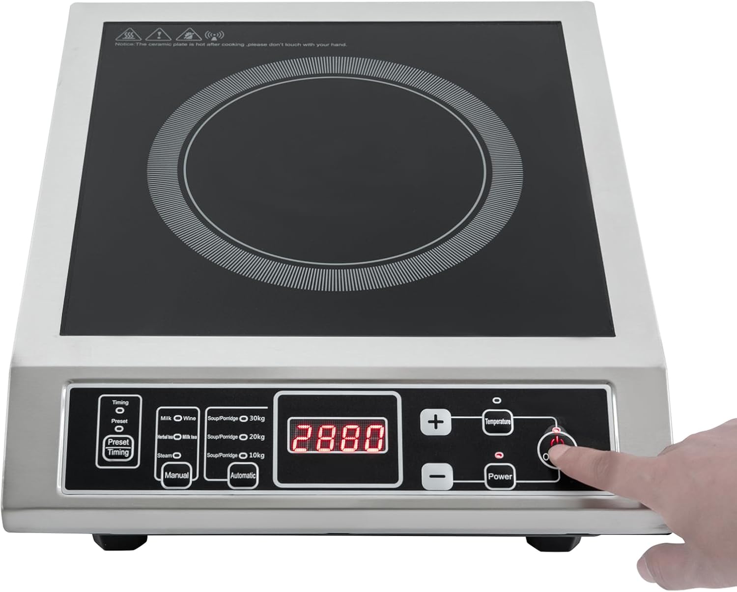 Portable Induction Cooktop Burner, 3500W Professional Induction Hot Plate with IGBT Heating Technology, Countertop Electric Stove Burner for Kitchen, Outdoor Camping, RV