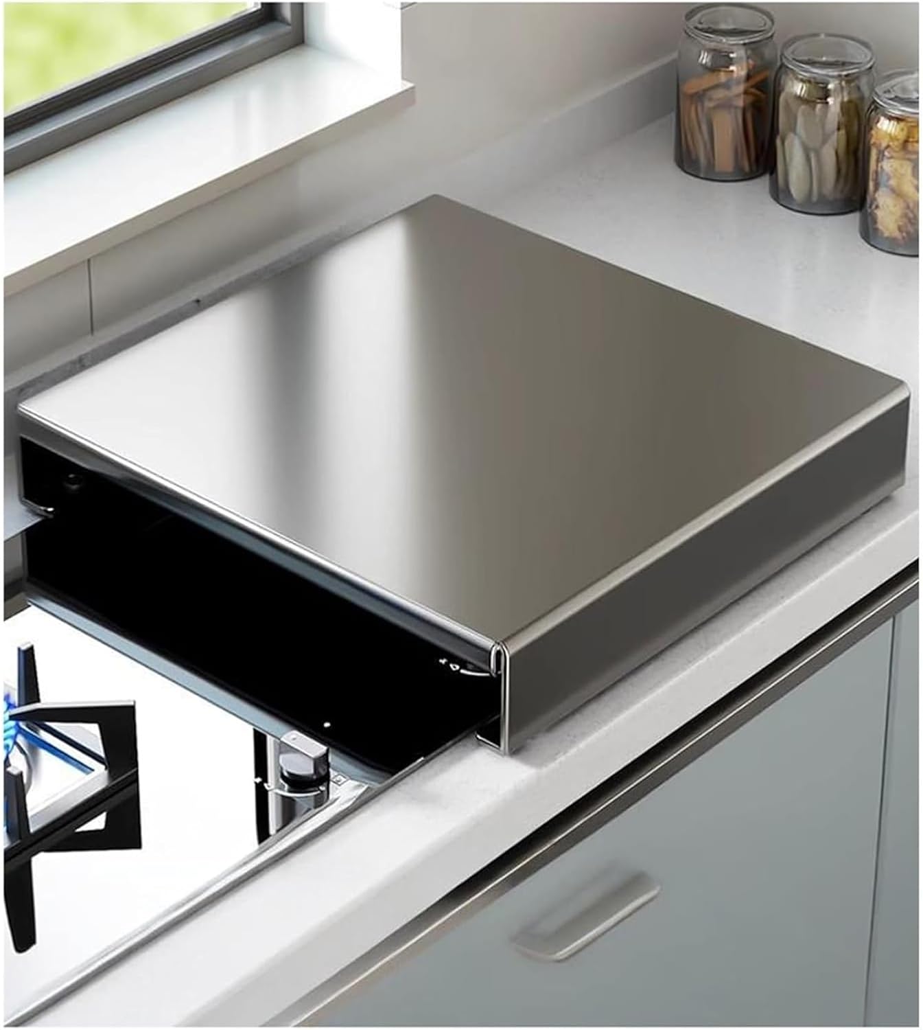 Gas Stove Cover Board, Top Covers for Burners,Noodle for Electric Induction Cooktop,Glass Protector(L40xW50xH7cm/15.7x19.7x2.8in)