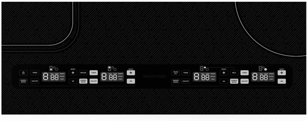 Sharp SCH3043GB 30' Induction Cooktop, Premium Glass, White LED Display, Individualized timers for each cooking zone, 4 cooking zones w/Simmer, Warm, & Melt presets, Residual heat indicator