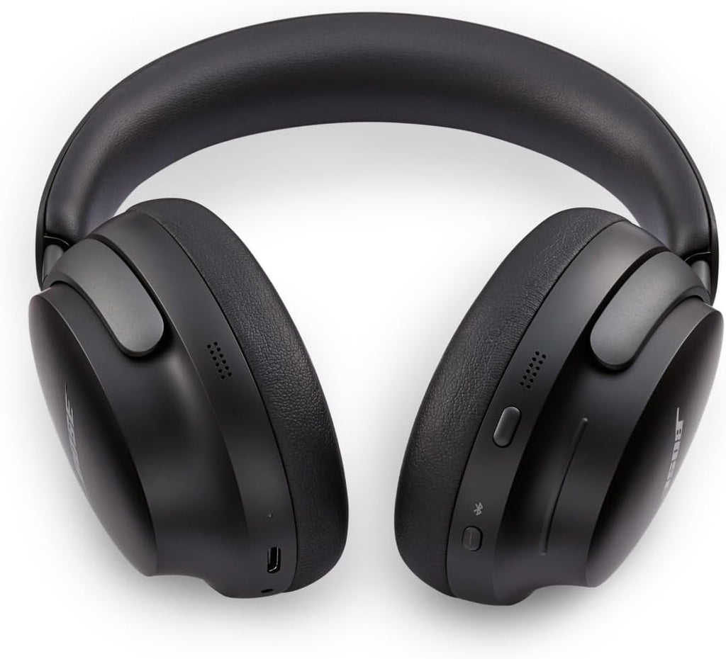 Bose QuietComfort Ultra Wireless Noise Cancelling Headphones with Spatial Audio, Over-The-Ear Headphones with Mic, Up to 24 Hours of Battery Life, Black (Renewed)