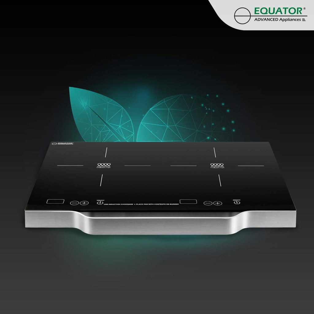 Equator 21' Portable 2-Burner Induction Cooktop LIGHT with ALUMINUM HANDLE 110V