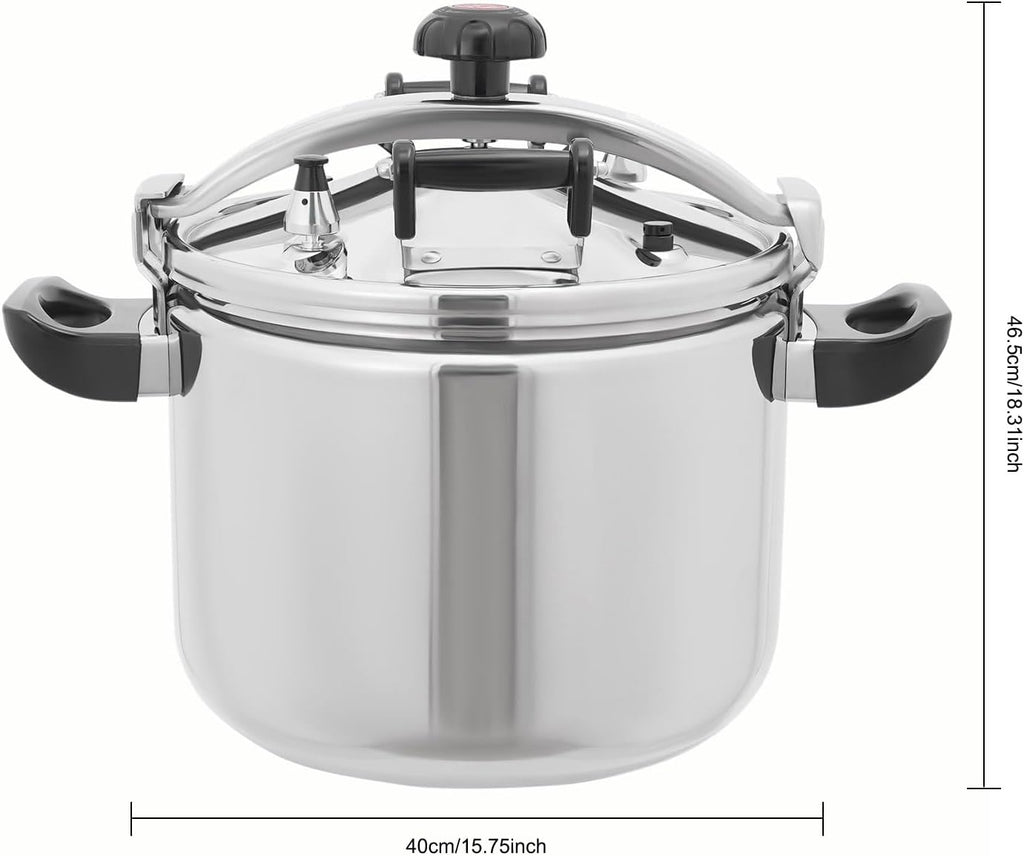 42.3QT Stainless Steel Pressure Cooker, 60Kpa High-Pressure Cooking Pot, Large Steamer Cooking Pressure Canner with Safety Valves for Family or Commercial Use on Gas Stovetop & Induction Cooktop