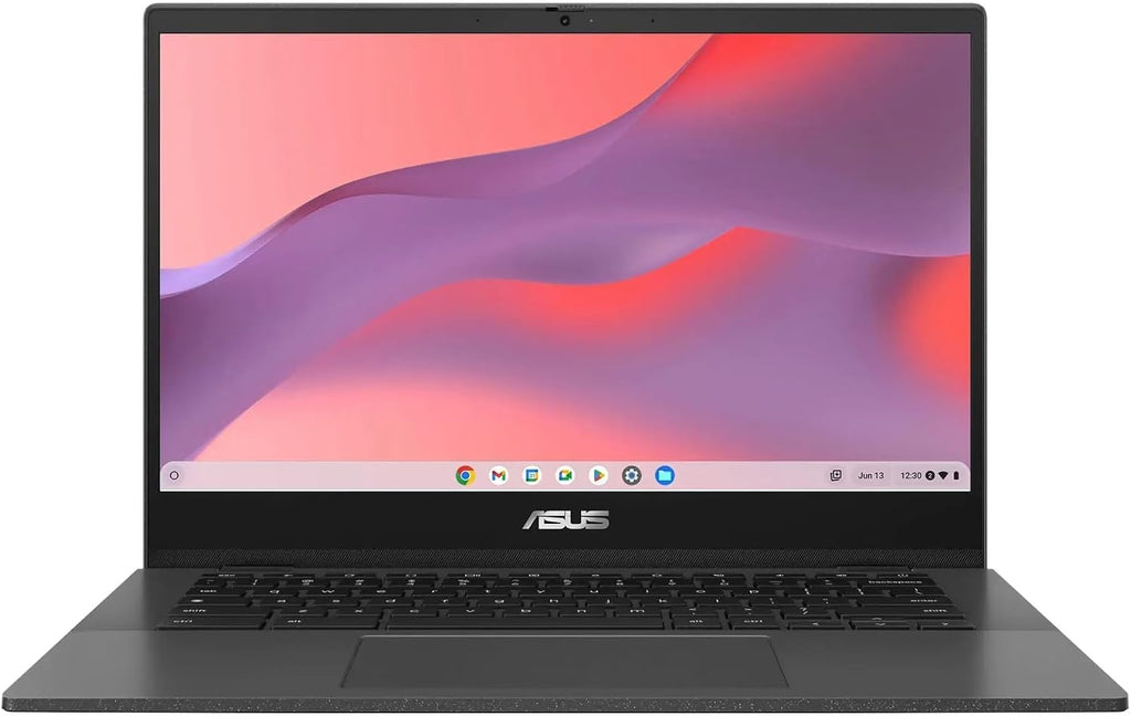ASUS Chromebook CM1402 Laptop, 14' FHD (1920 x 1080) LED Display, MediaTek Kompanio 520, 8-Core, 4GB RAM, 64GB eMMC, Chrome OS, Gravity Gray, TWE 64GB Micro SD Card