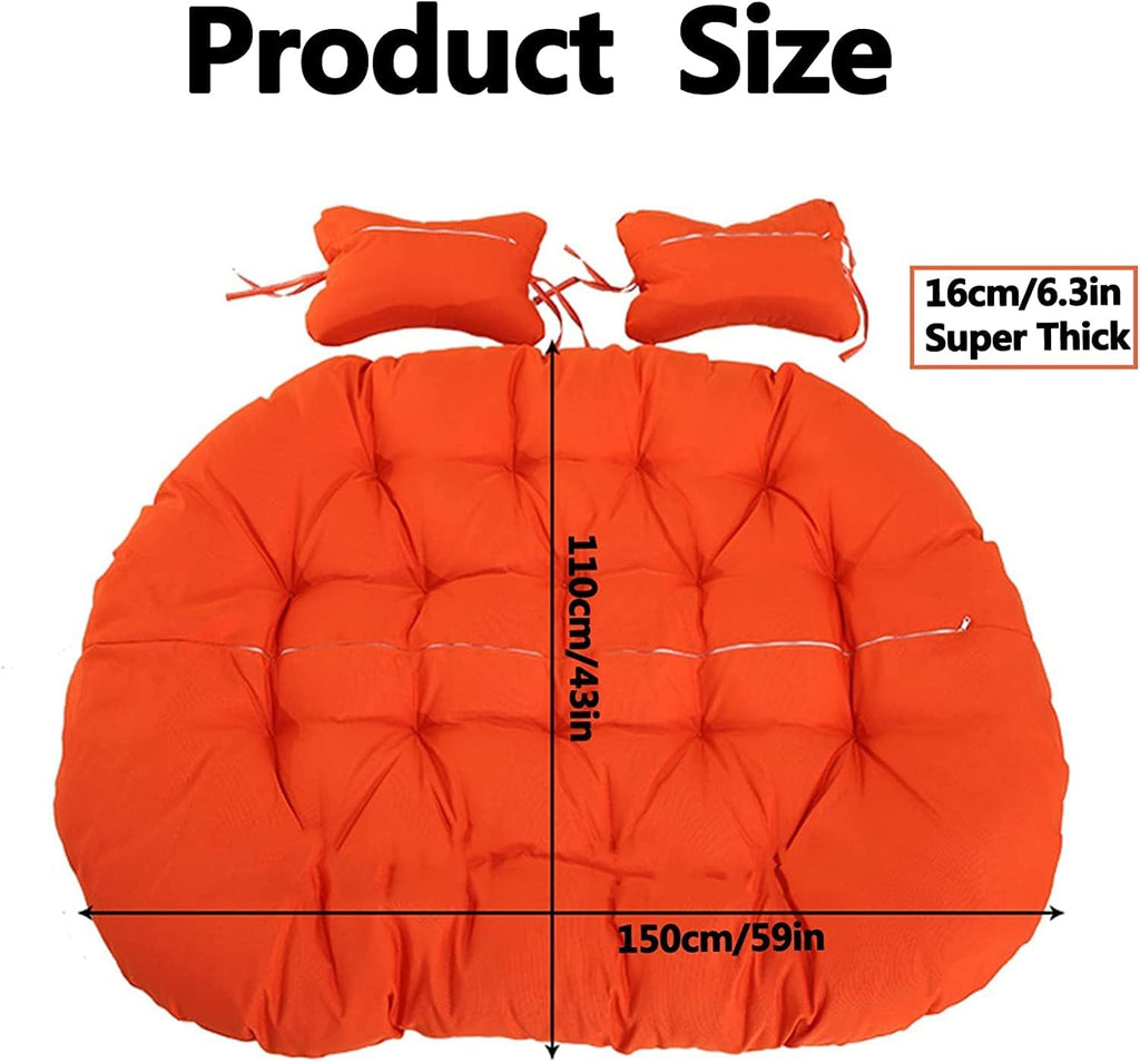 GARCAN Large Egg Chair Swing Cushion, Hanging Hammock Chair Cushion Replacement,Washable Thick Persons Wicker Outdoor Swing Cushions, Waterproof and Sun-Resiatant,D
