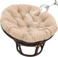 Waterproof Thicken Papasan Cushion,Hanging Basket Chair Cushion,Swing Egg Chair Pad Replacement for Outdoor Garden Seat,Soft Bay Window Mat (Khaki,59x59 in/150x150 cm)