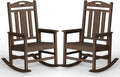 Ciokea Oversized Outdoor Rocking Chairs Set of 2, 380lbs Heavy-Duty Large Patio Rocker, High Back Cozy Porch Chairs, Weather Resistant Patio Rocking Chairs for Outside, Fire Pit, Deck, Brown