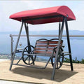 Outdoor Swing, Garden Rocking Chair Swing, Indoor Terrace Garden with Pedal Hanging Chair, Steel Frame Structure with Canopy Porch Swing