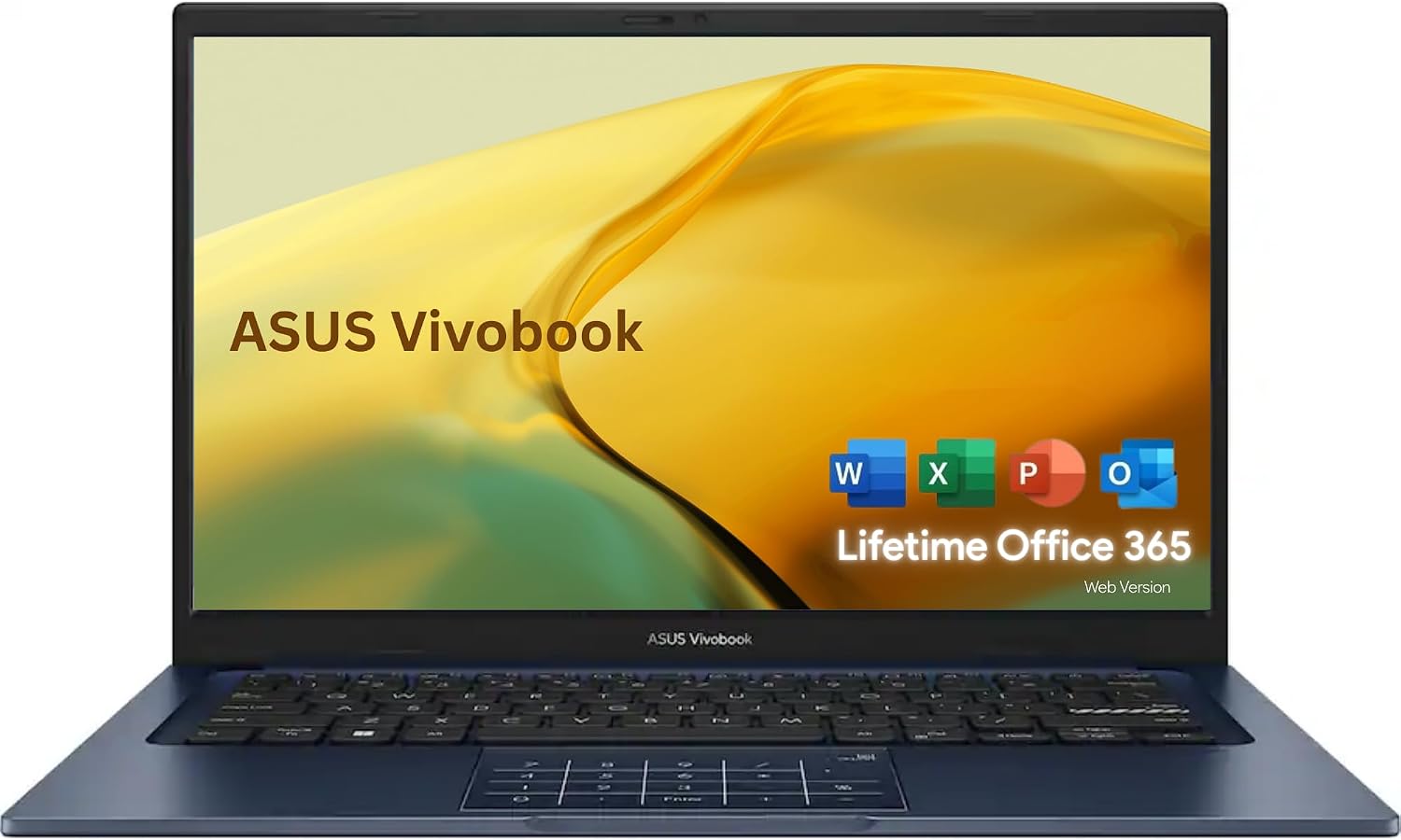 ASUS Vivobook with Office 365 for the Web - Intel 6-Core - 8GB RAM - 128GB SSD | Full HD Display, Chiclet Keyboard with NumberPad, Intel i3-1315U Processor, Win11 W/o Mouse | Power Your Work and Fun