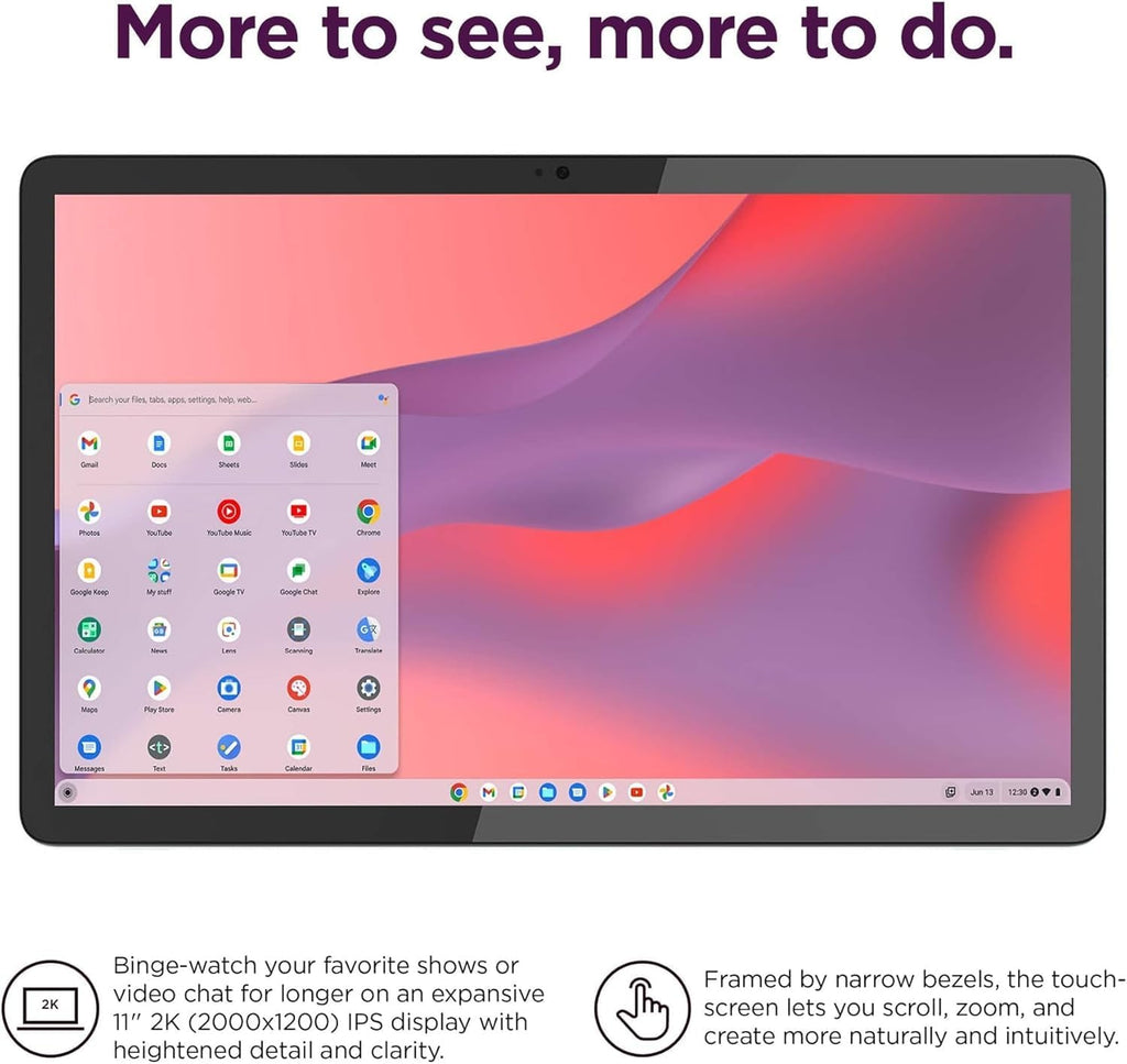 Lenovo Chromebook Duet Gen 9 11' FHD+ 2-in-1 Tablet Touchscreen Laptop (8-Core MediaTek Kompanio 838, 4GB, 128GB Storage (64GB+64GB SD), Detachable Keyboard) 8MP Webcam, IST HUB, Chrome OS, Students