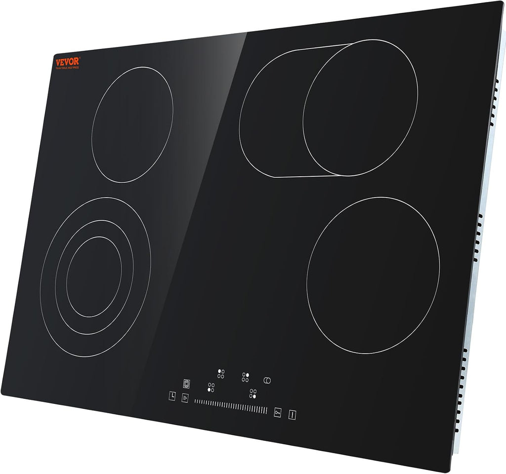 VEVOR Electric Stove Top 30inch 4 Burners Electric Cooktop,9 Power Levels & Sensor Touch Control,Easy to Clean Ceramic Glass Surface,Child Safety Lock,240V