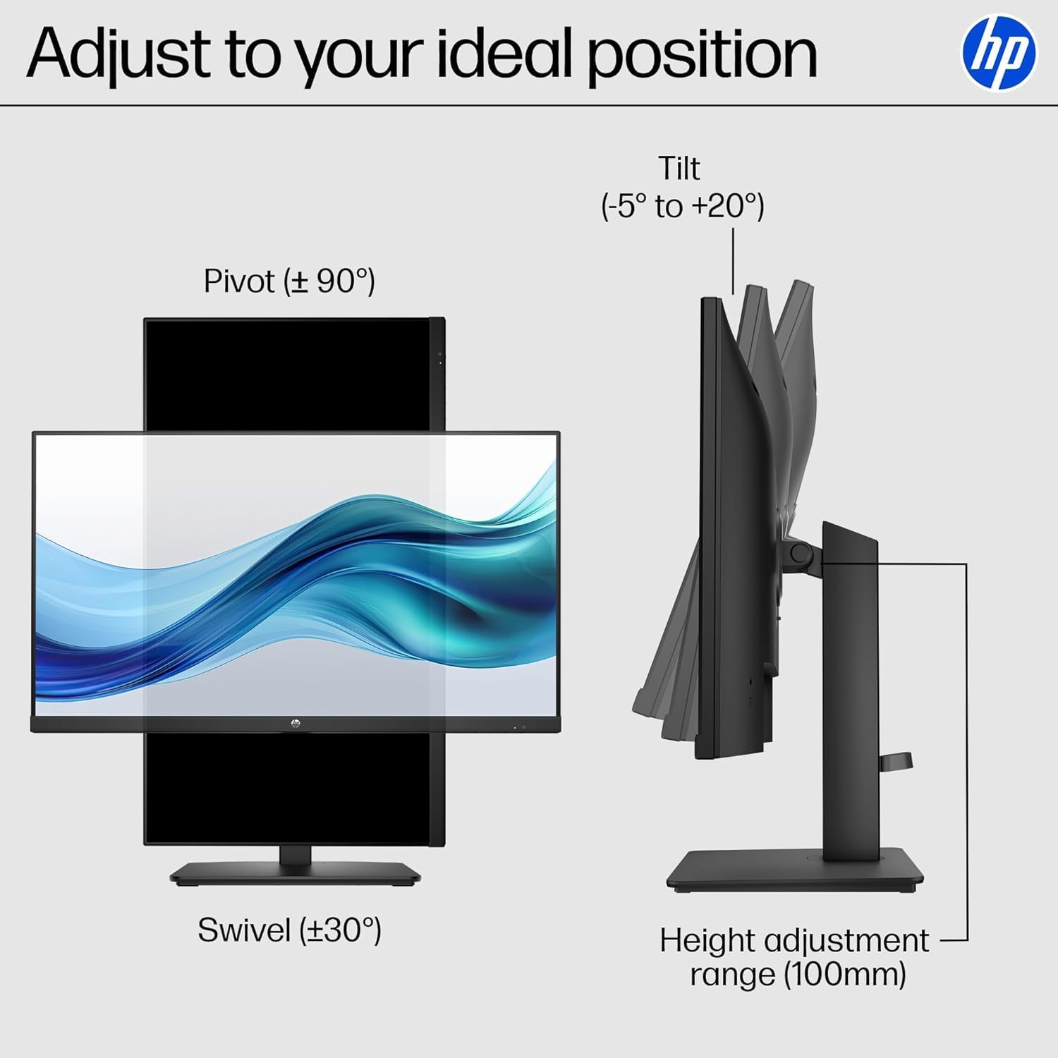 HP 27-inch FHD IPS Monitor | 100Hz, Borderless Design, Eyesafe Certification, Tilt-Adjustable Stand, HDMI & DisplayPort, Built-in Dual Speakers, w/HDMI (27-Inch)