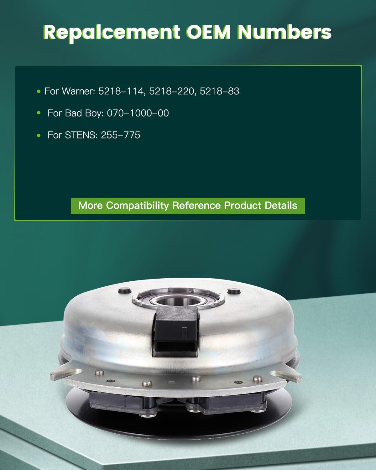 Electric Lawnmower, SCITOO PTO Clutch Fit for Warner: 5218-114, 5218-220, 5218-83 / for Bad Boy: 070-1000-00 / for Stens: 255-775