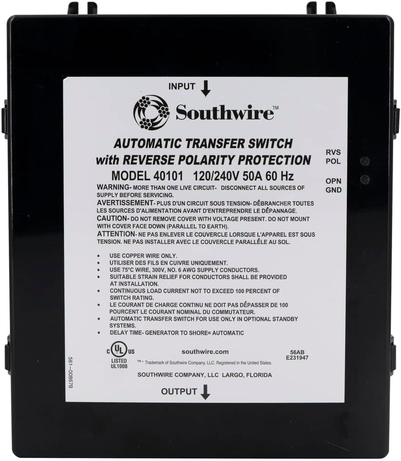50A Reverse Polarity Low Cost Transfer Switch