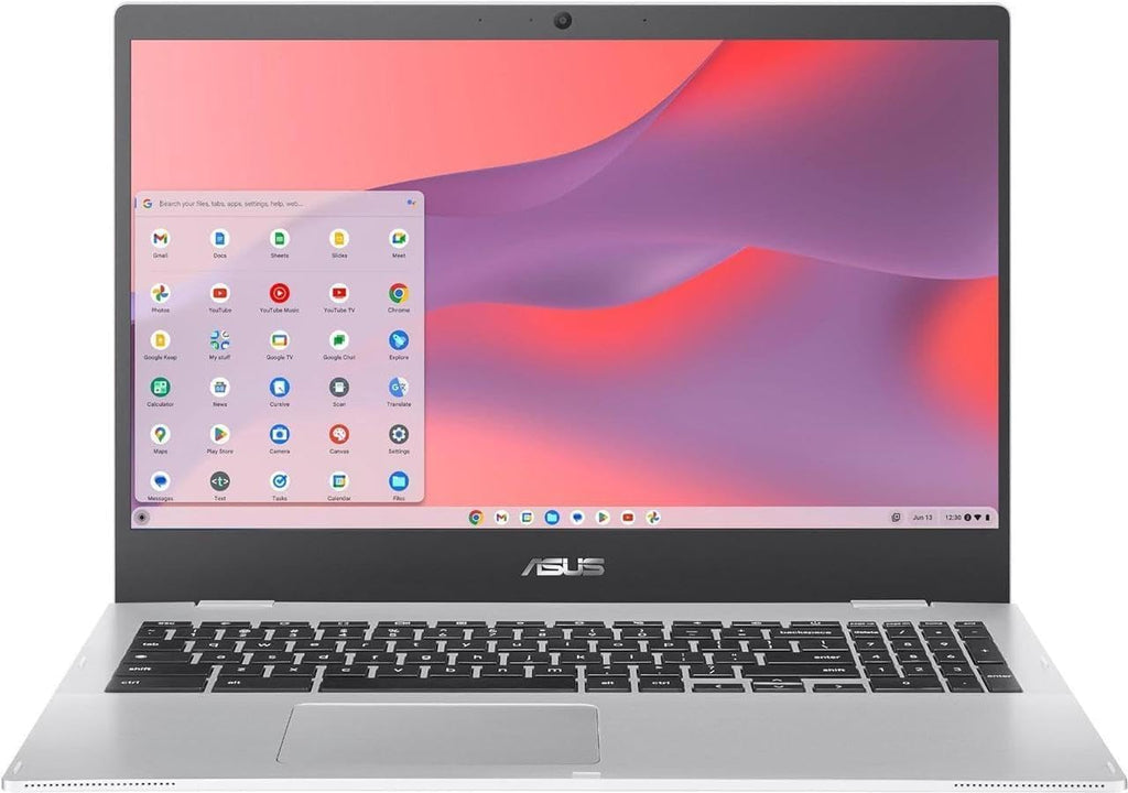 ASUS Chromebook CX1 Laptop, 15.6' FHD (1920 x 1080) LED Display, Intel Celeron N4500 Processor, 8GB RAM, 64GB eMMC, Chrome OS, Silver, TWE 64GB Micro SD Card