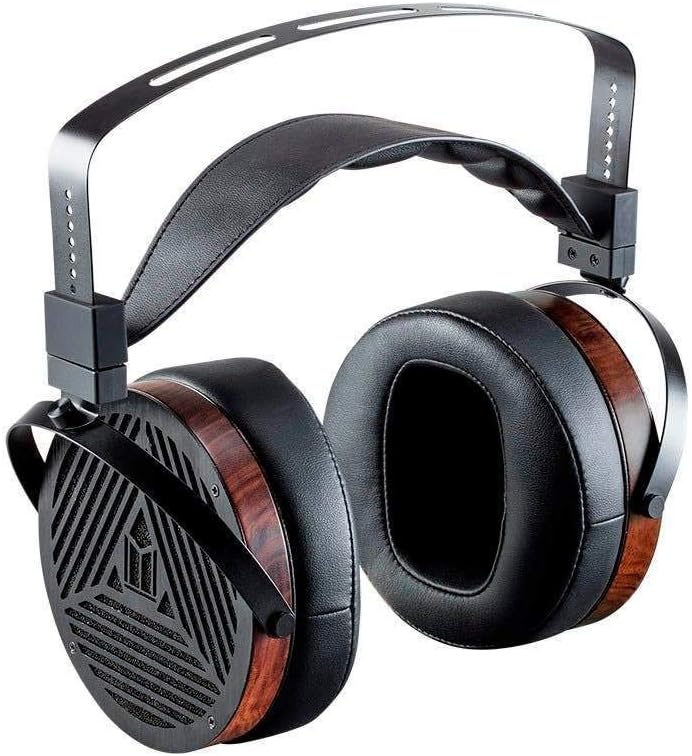 Monolith Over Ear Planar Magnetic Headphones - With 106mm Driver, 50 Ohm, 10 Watt Maximum Power Handling, Open Back Design, Comfort Ear Pads For Studio/Professional, Black/Wood