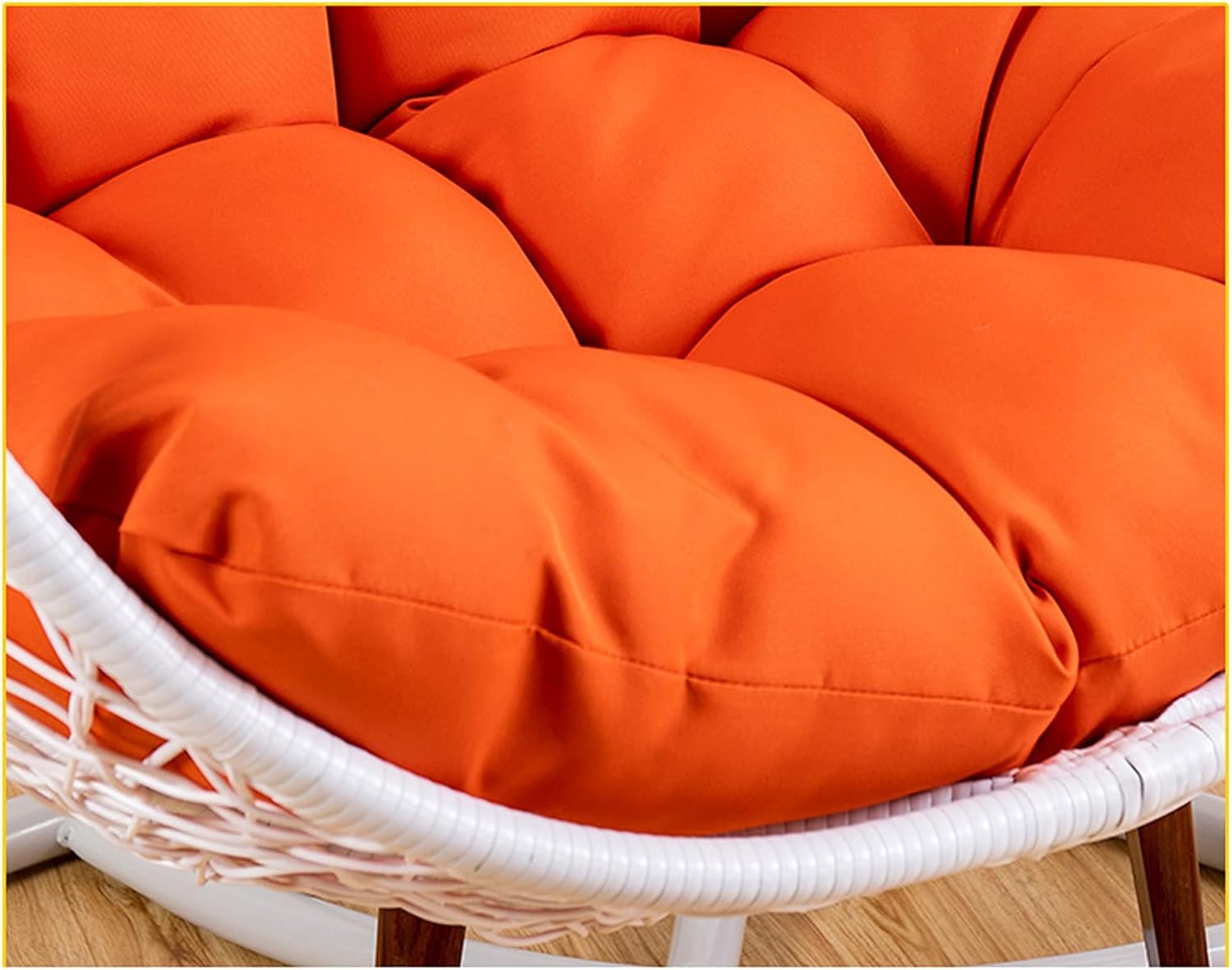 WEIGE Hanging Nest Swing Chair Cushion Replacement, Outdoor Patio Garden Egg Rocking Chair Basket Seat Cushion Only, Meditation Cushion Floor, Does Not Include Chair and Stand(Color:Yellow)