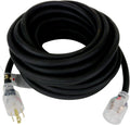 TEMCo 50 ft Extreme Cold Weather L14-30 Generator Extension Cord | 30 Amp 10 Gauge SJEOW with Lighted Plugs | Flexible to -58°F (-50°C) UL Listed - Black