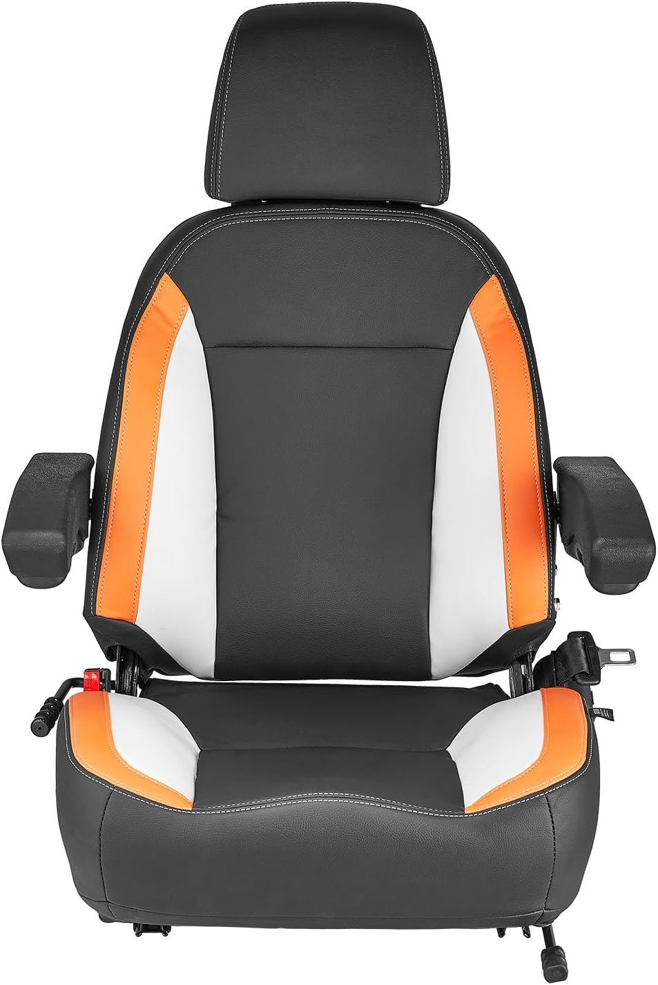 VEVOR Universal Forklift Seat, Tractor Seat with Adjustable Back, Armrest, Headrest & Safety Belt, Secure Tractor Seat with Micro Switch, Ergonomic Lawnmower Seat for Skid Loader Bulldozer