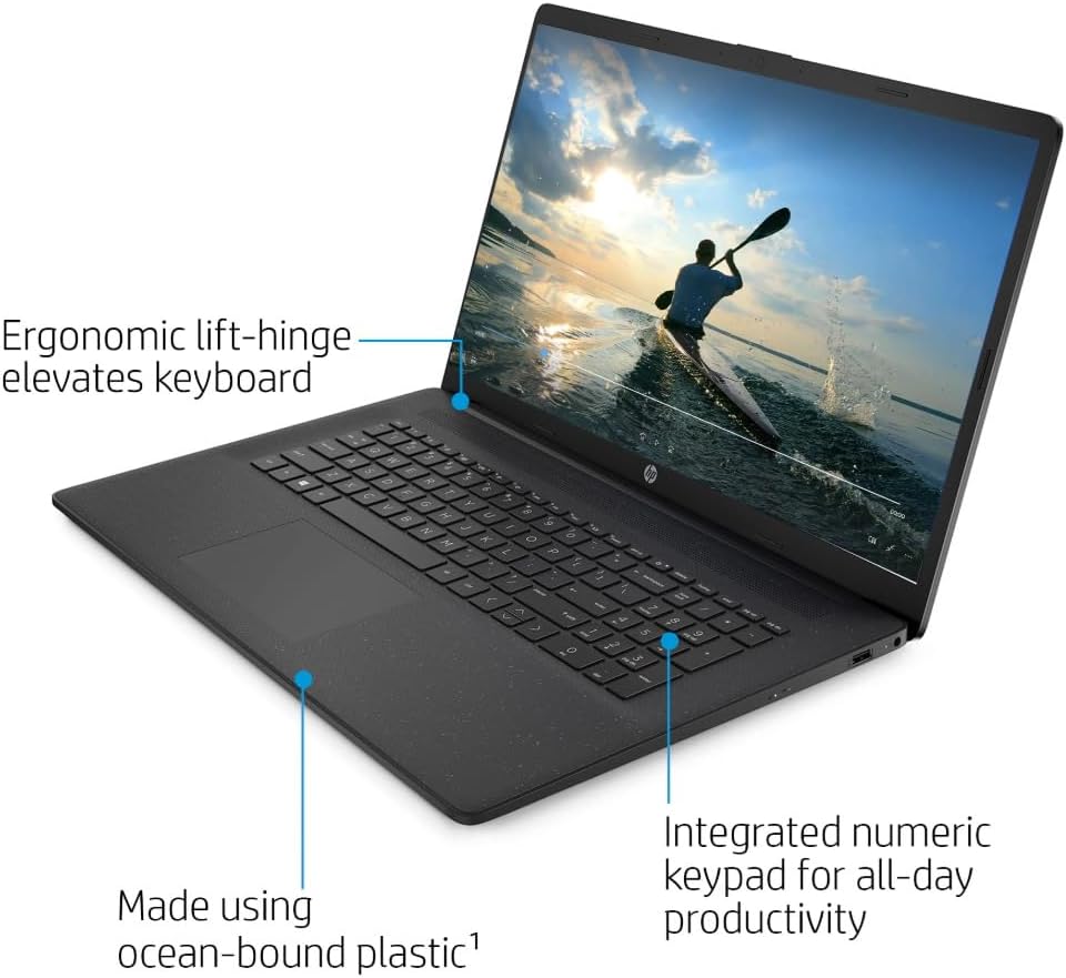 HP 2025 17.3' HD+ Business Laptop, 13th Gen Intel Core i5-1334U (10cores,12 Threads),12GB RAM, 512GB PCiE SSD, Free Lifetime Office 2024, HDMI, WiFi 6, Webcam,Windows 11 Pro, Jet Black