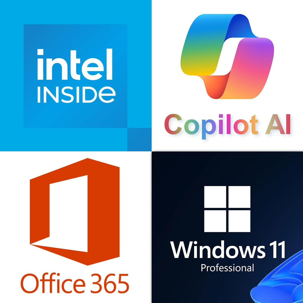HP Ultra Thin 14' Laptop with Copilot, Intel N150, 16GB RAM, 384GB(128GB eMMC+256GB SD Card) • HUB • Mouse, Windows 11 Pro, 1-Year Office 365, Lightweight Green Notebook for Work & School